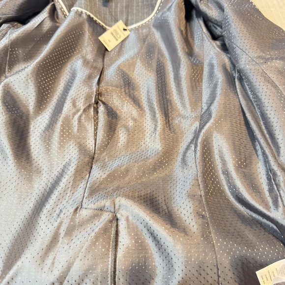 Talbots Blazer Womens Size 10 Gray Wool Blend Pinstripe One Button Jacket Office - Picture 3 of 12